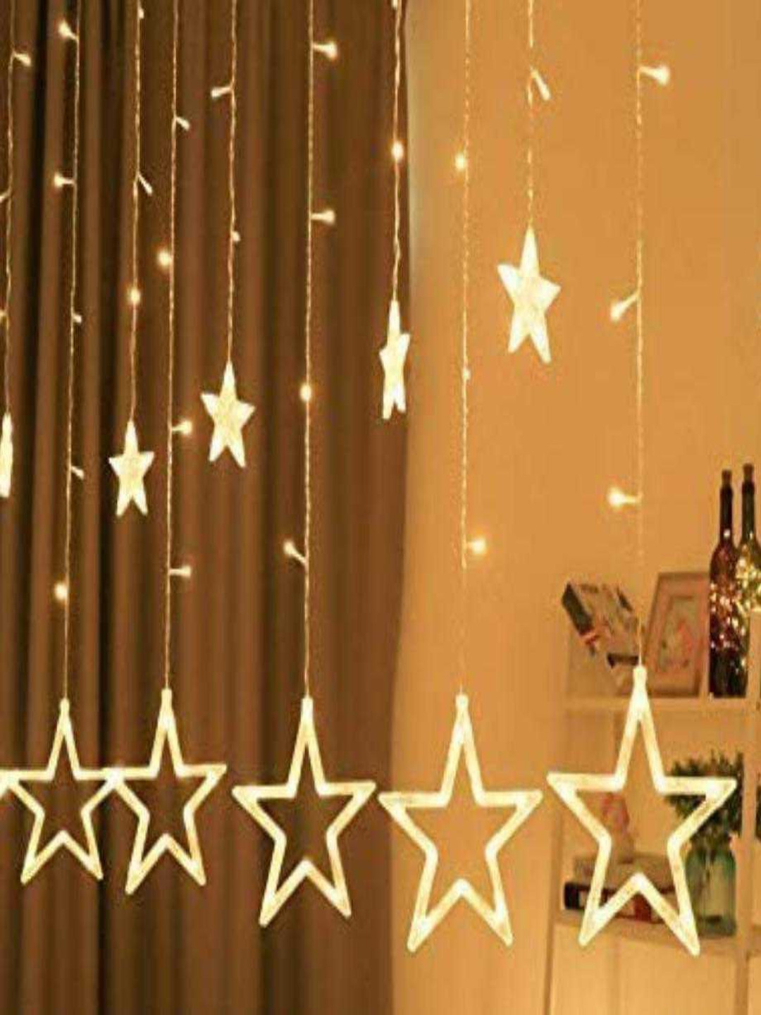 ENORMITY Gold Toned Star Bulb LED String Lights