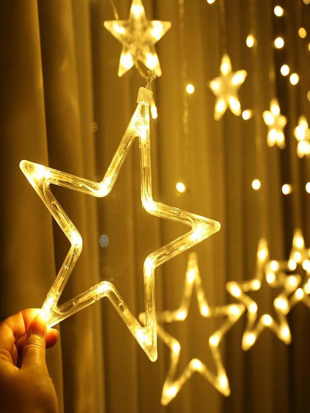 ENORMITY Gold Toned Star Shaped LED String Lights