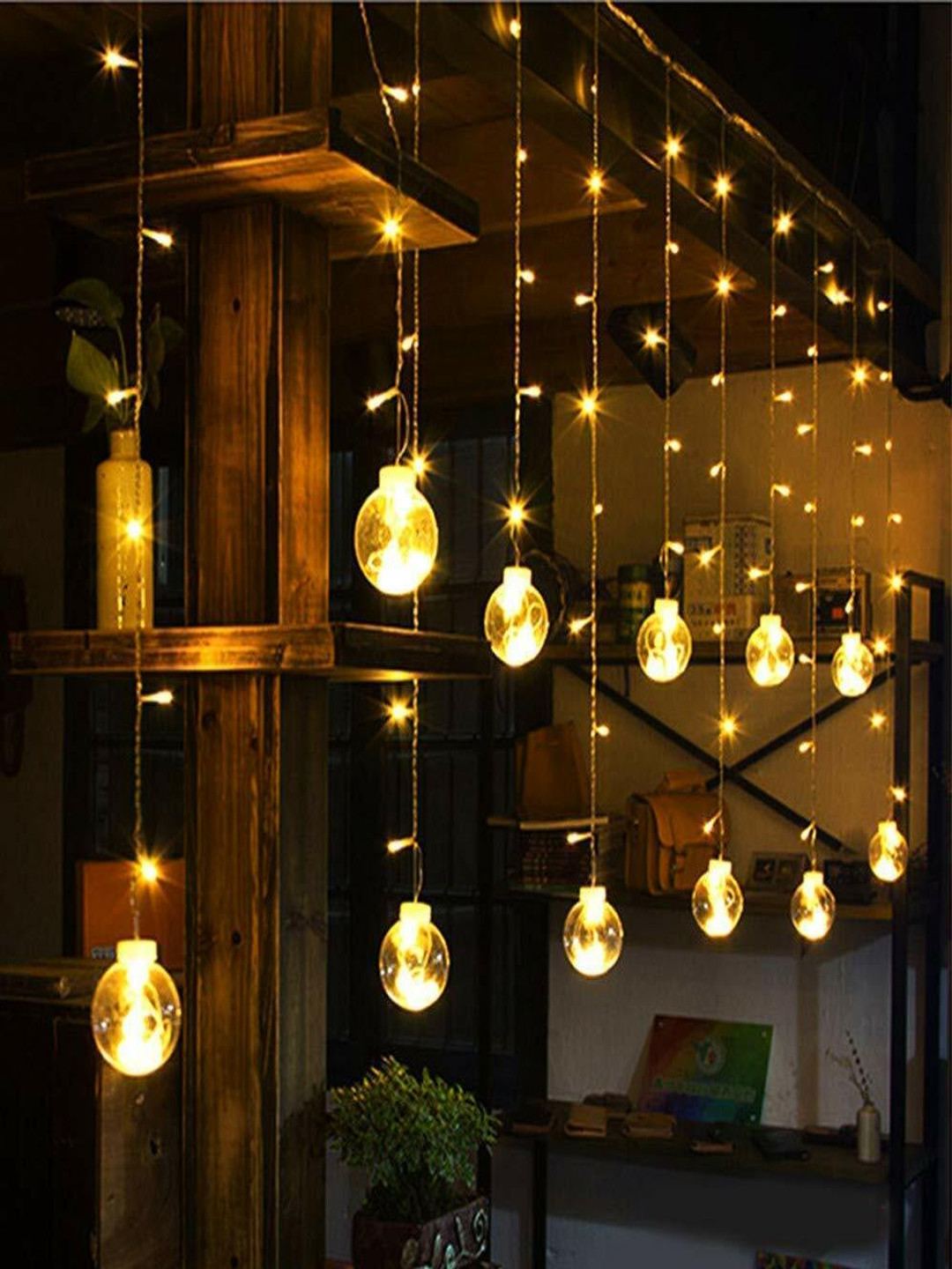 SPARK WORLD Yellow Cylindrical Bulb String Lights