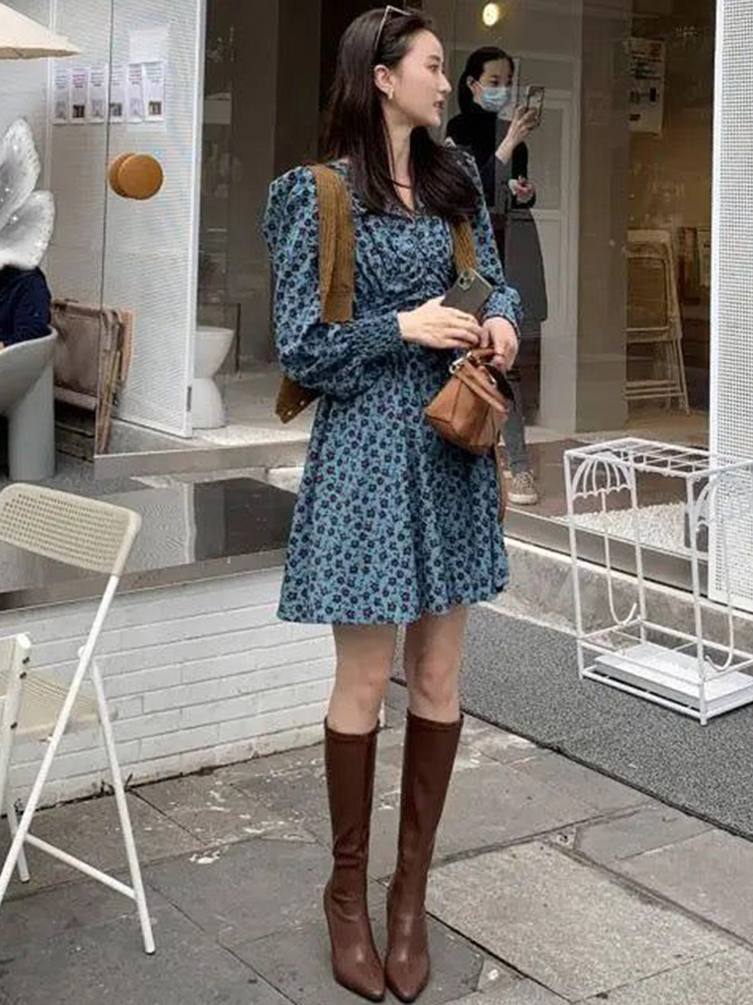 Miss Mosa By Akanksha  Brown Blythe Pointed Leather Boots