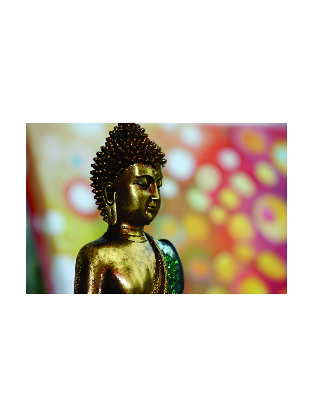 Inephos Gold-Toned And Green Religious Printed Wall Art