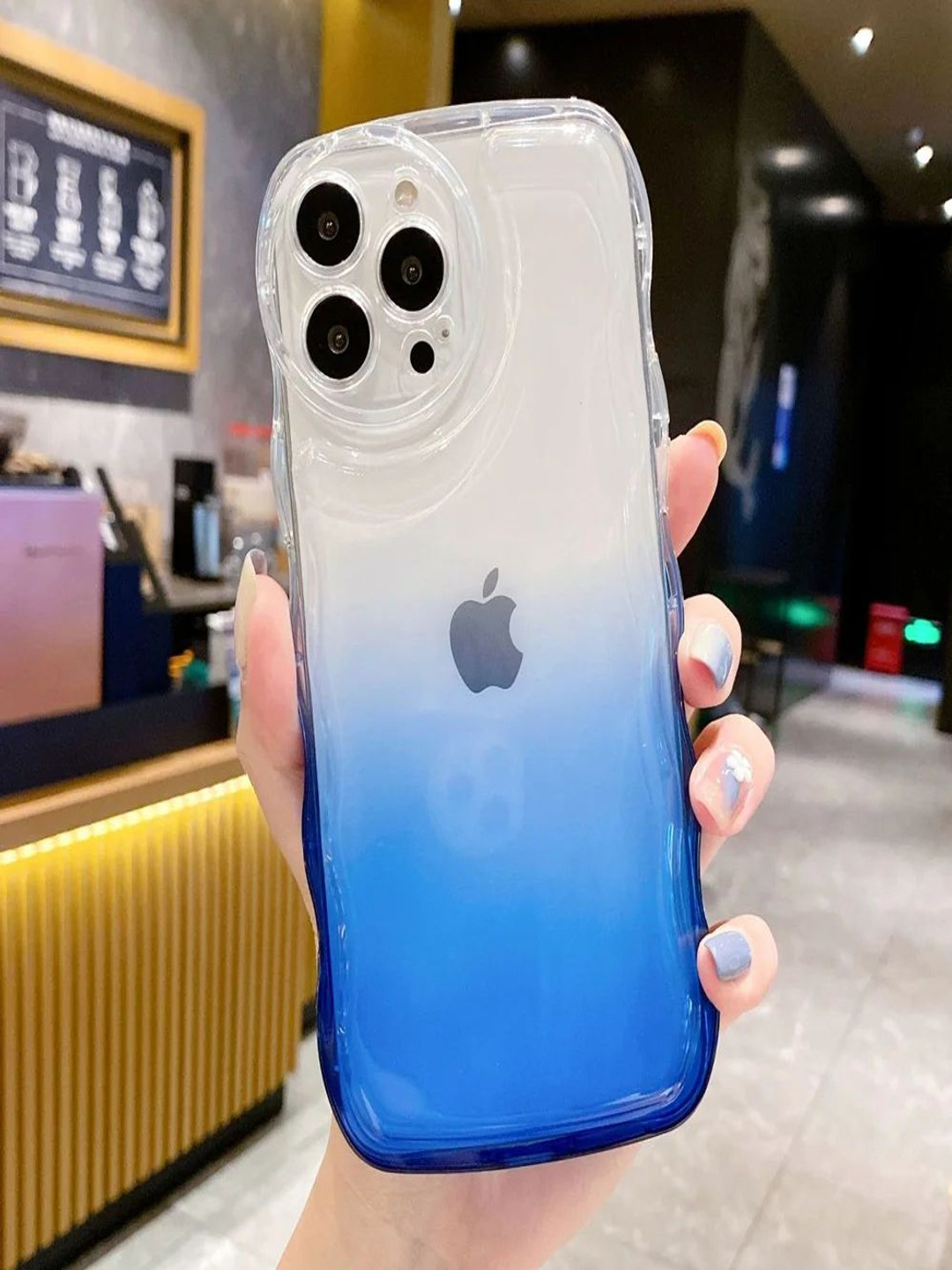 Luxury Kase Solid LK095 Gradient Wave Edge Pattern Soft iPhone 15 Pro Back Case