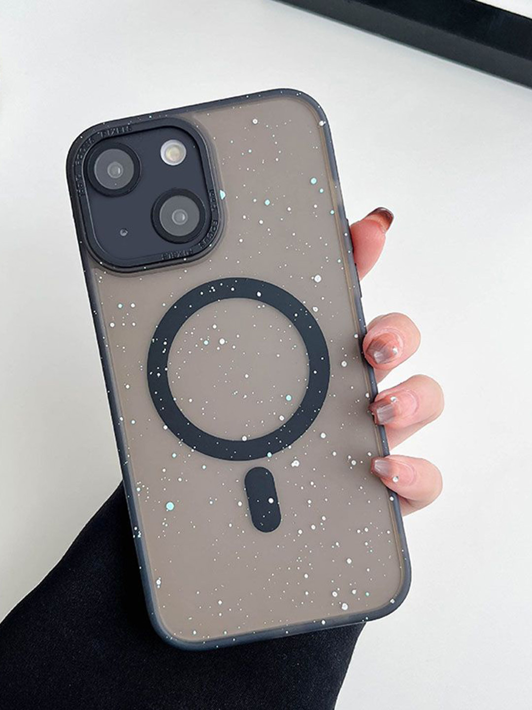 Luxury Kase LK098 Abstract Printed iPhone 14 Plus Anti-Splash Ink Dot Painting Back Case