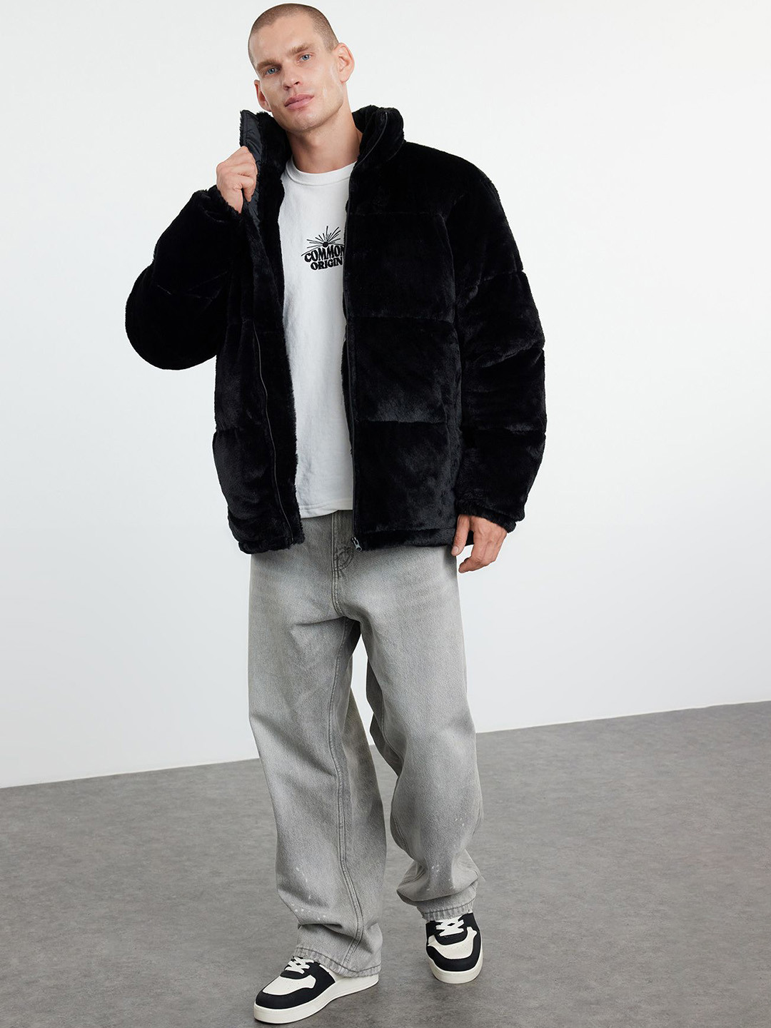 Trendyol Men Long Sleeves Zipper Overcoat