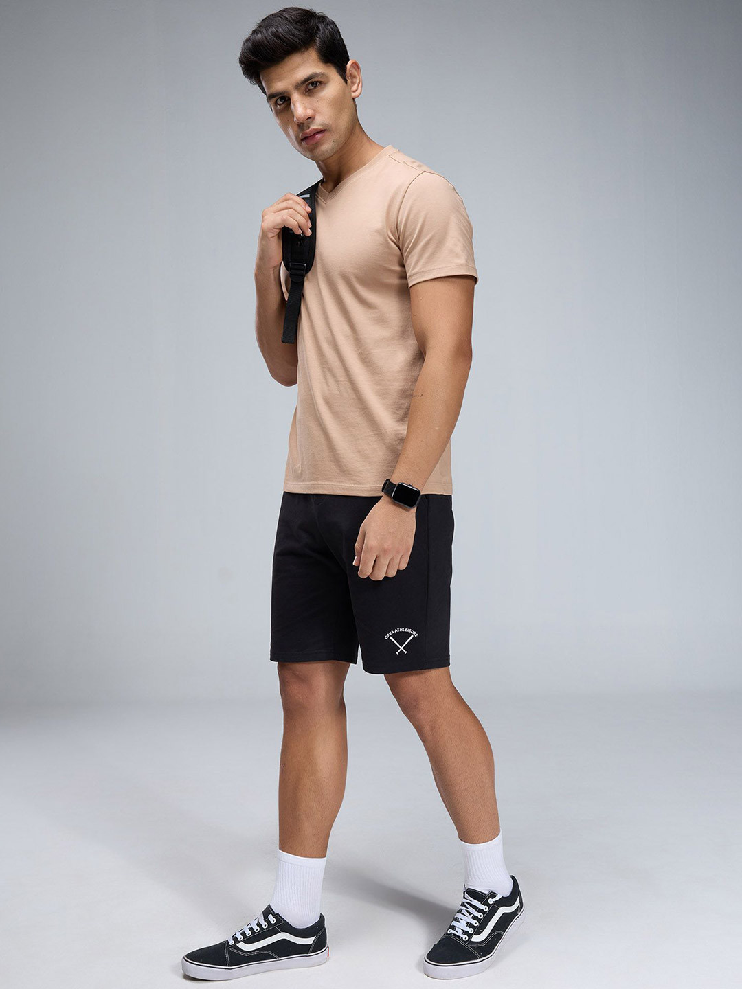 Cava Beige Supima V - Neck T-Shirt