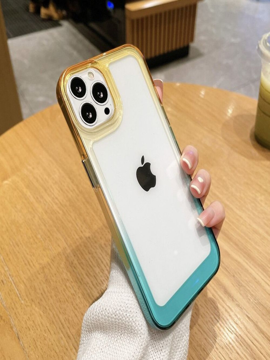 Luxury Kase Solid Acrylic Shockproof Gradient Rainbow Colour iPhone 14 Pro Back Case