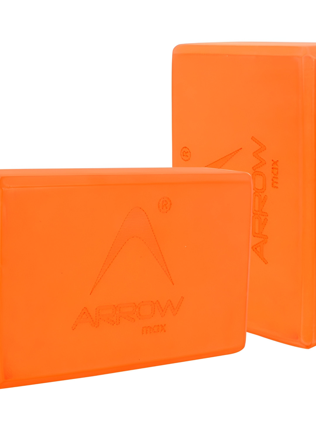 ARROWMAX Orange-Coloured 2 Pieces Brand Logo Printed Yoga Brick Blocks