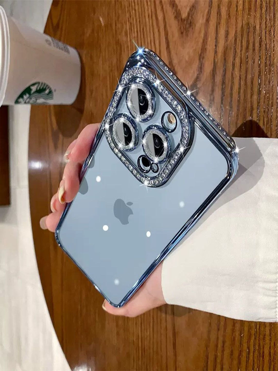 Luxury Kase Solid Printed iPhone 14 Pro Max Plating Glitter Diamond Transparent Back Case