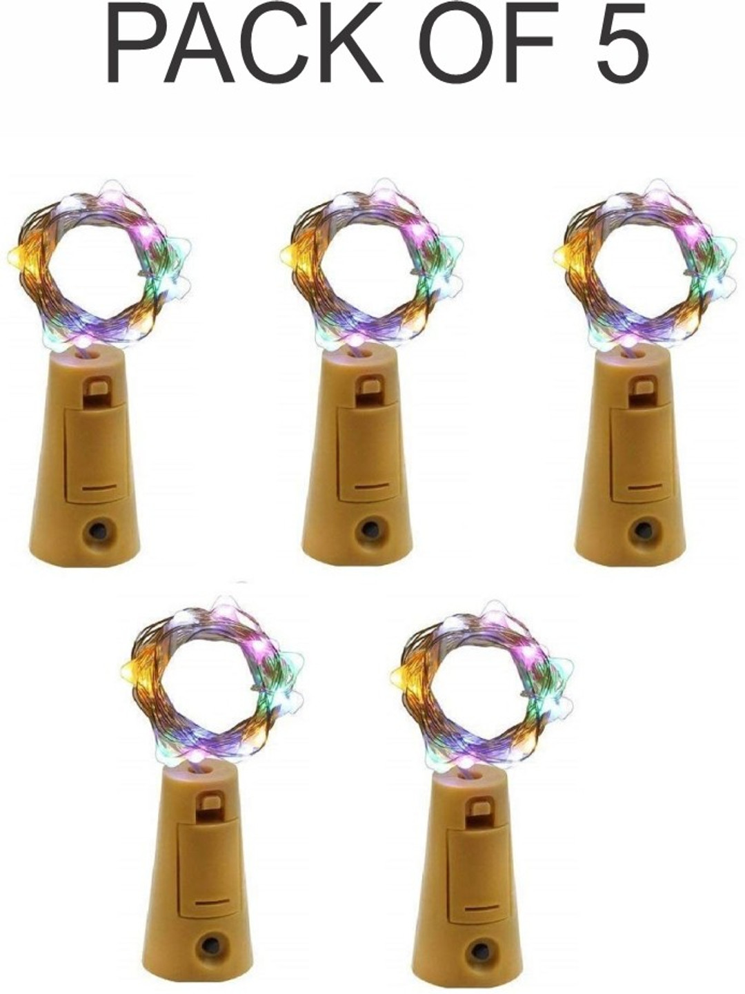 SPARK WORLD Warm Yellow 21 LEDs Rice Shape 5 Piece String Lights