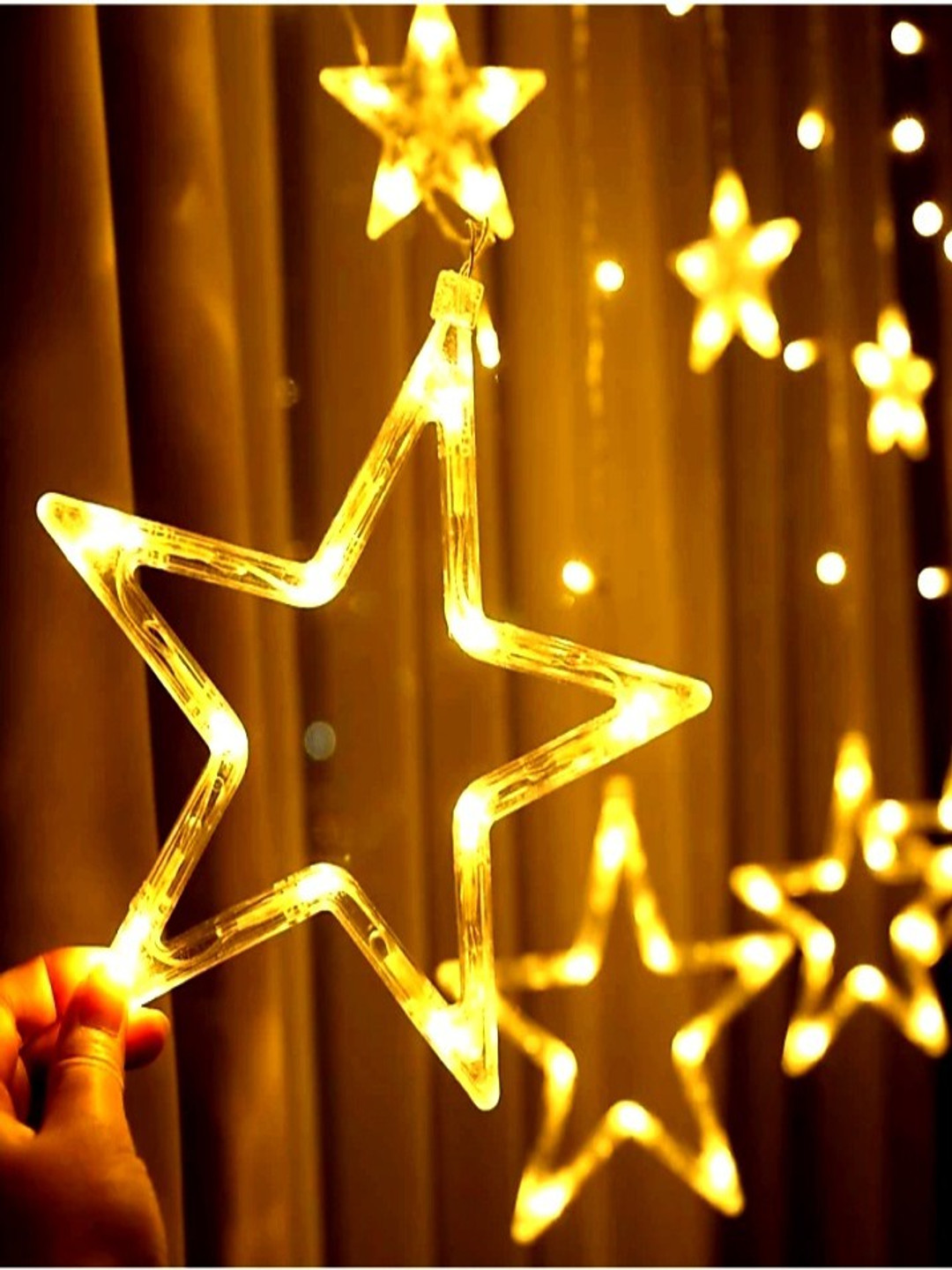 SPARK WORLD 138 Adults Yellow Star Shaped LED String Lights