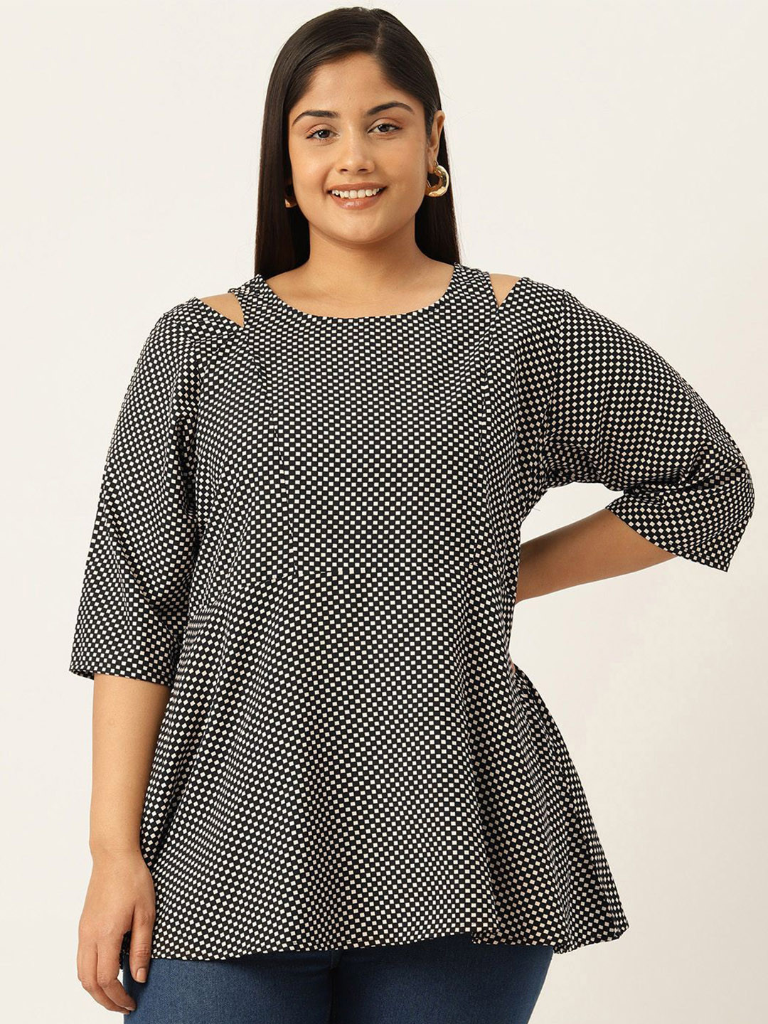 theRebelinme Plus Size Cut Out Longline Top