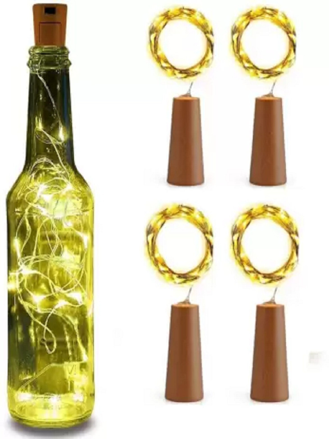 SPARK WORLD Yellow 4 Pieces LED Cork Lights