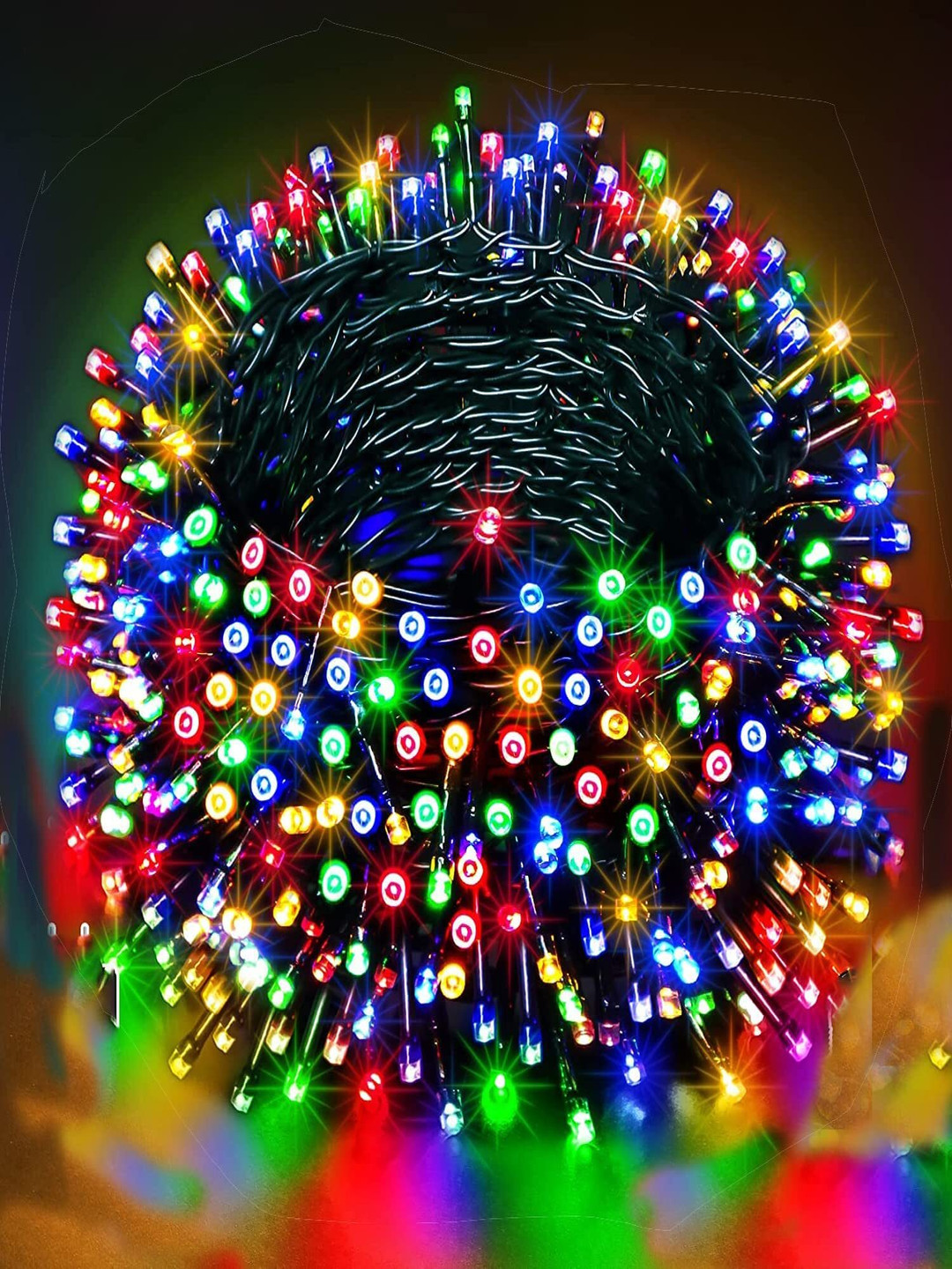 SPARK WORLD Black Rice Shape String Lights