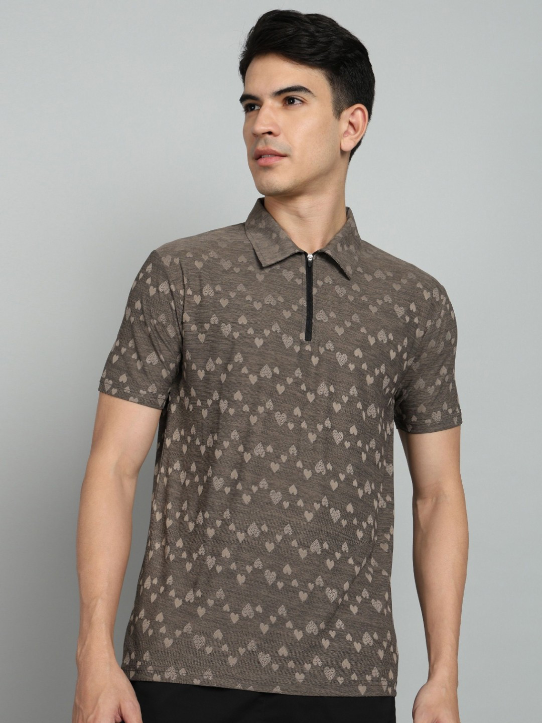 Moda Rapido Men Dry Tech Conversational Printed Polo Collar Slim Fit T-shirt