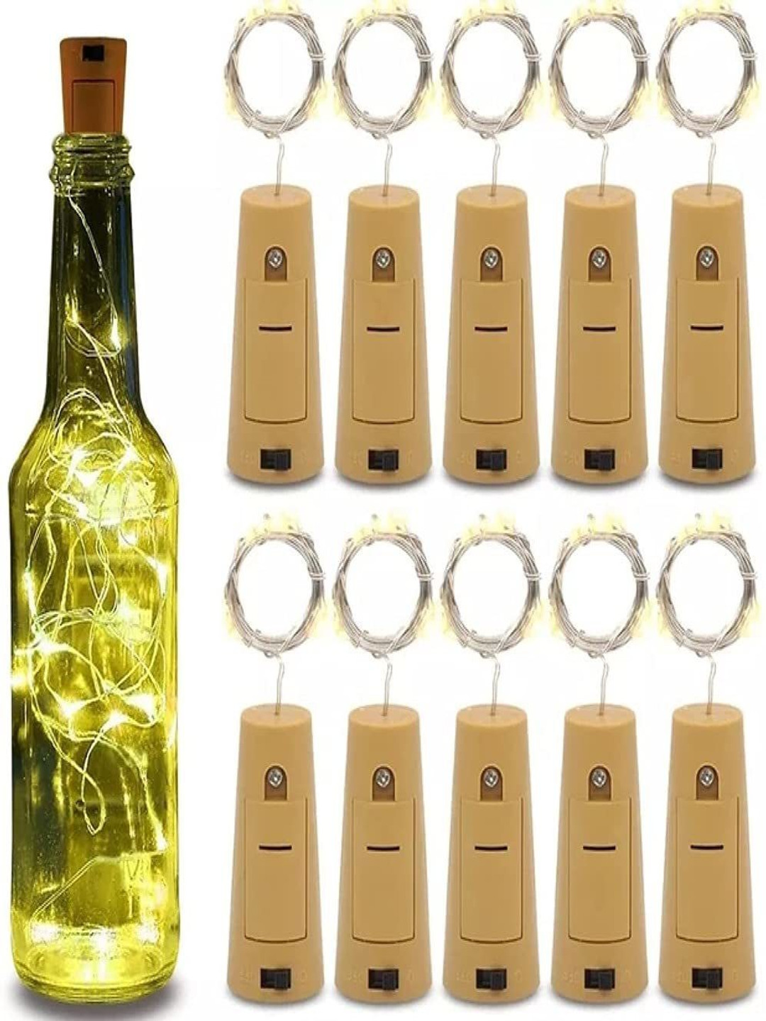SPARK WORLD Yellow 10 Pieces LED Cork Lights