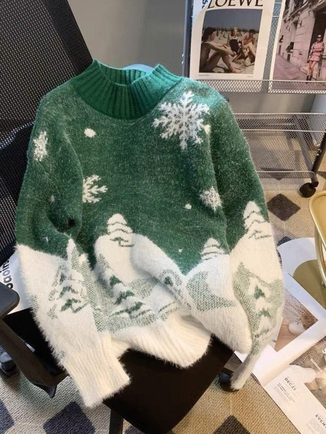 Miss Mosa By Akanksha  Women Green Blake Christmassy Sweaters