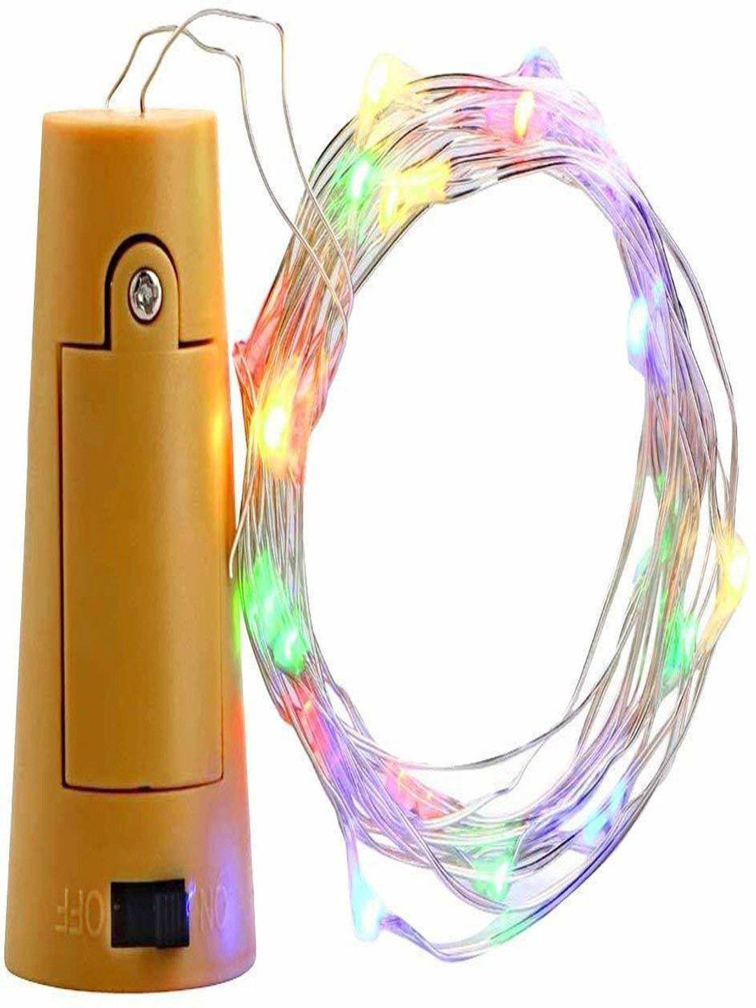 SPARK WORLD Green & Yellow 3 Pieces Rice Shaped Cork Fairy String Lights