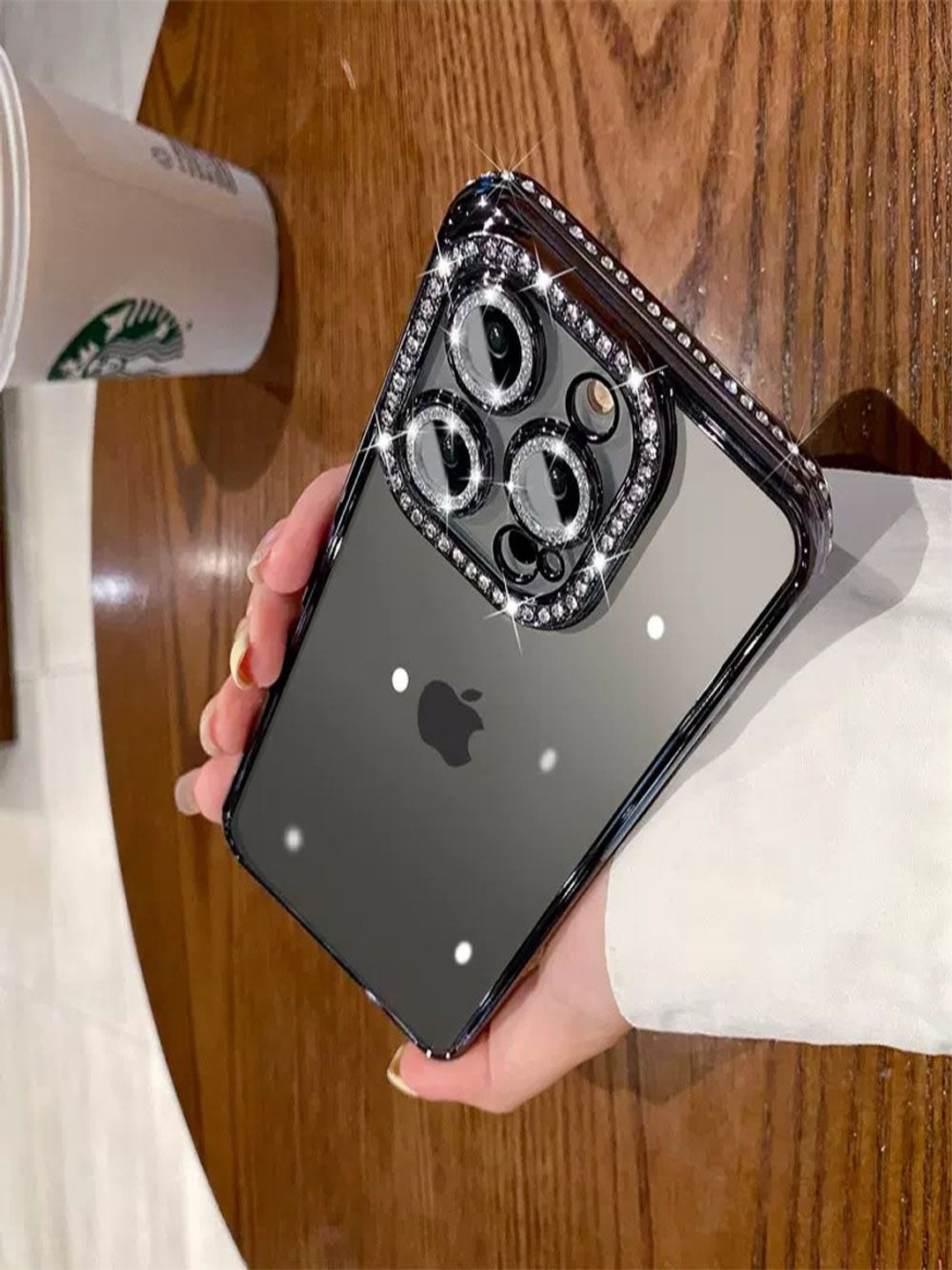 Luxury Kase Solid iPhone 14 Pro Max Plating Glitter Diamond Transparent Back Case