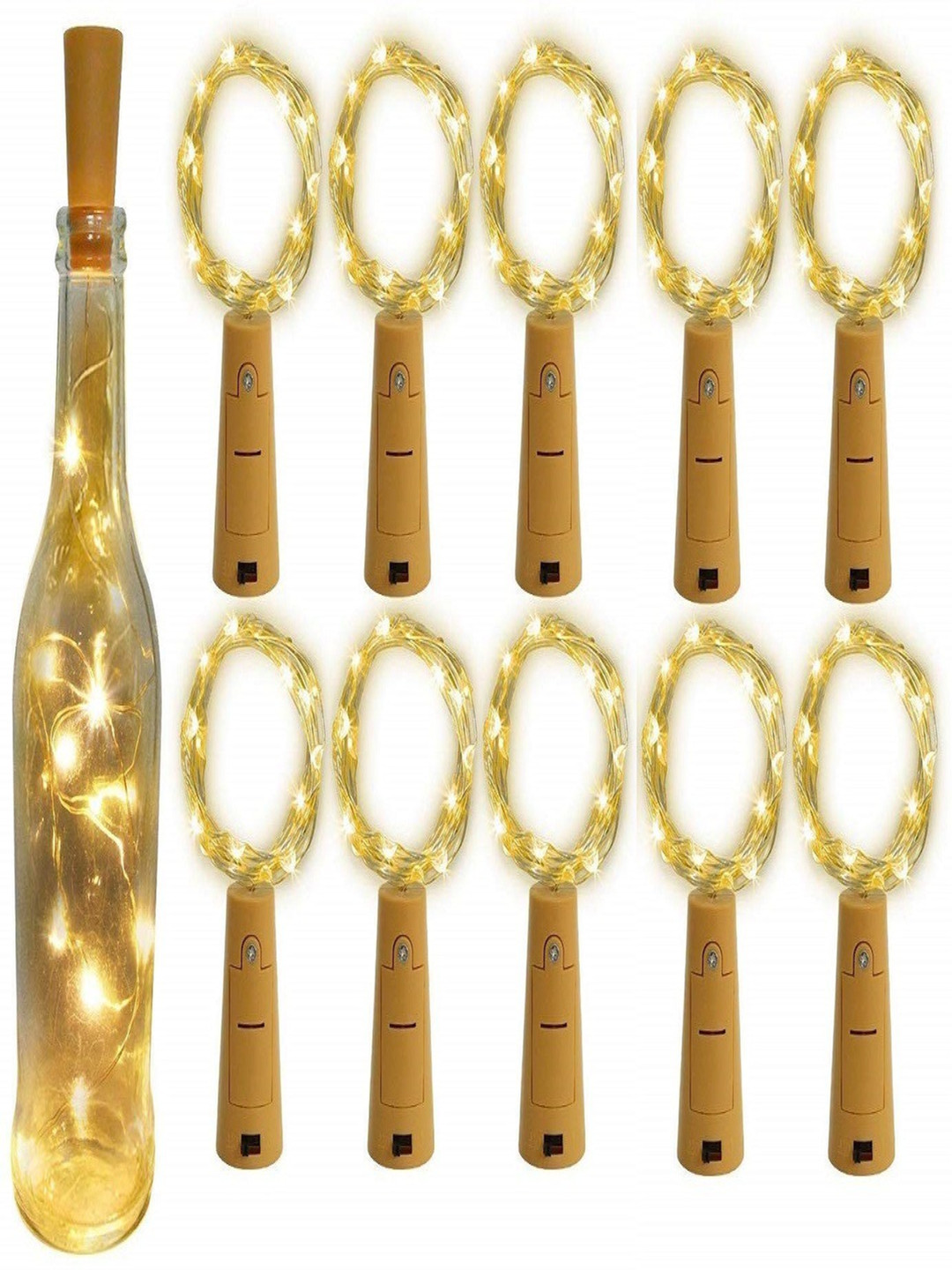 SPARK WORLD Yellow 10 Pieces Rice Shape String Lights