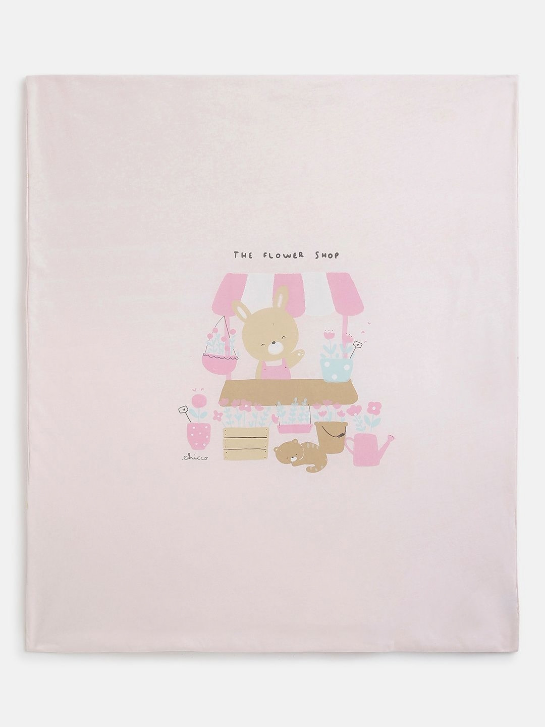 Chicco Kids Pink & Beige Cartoon Characters Cotton 350 GSM Mild Winter Single Bed Pram