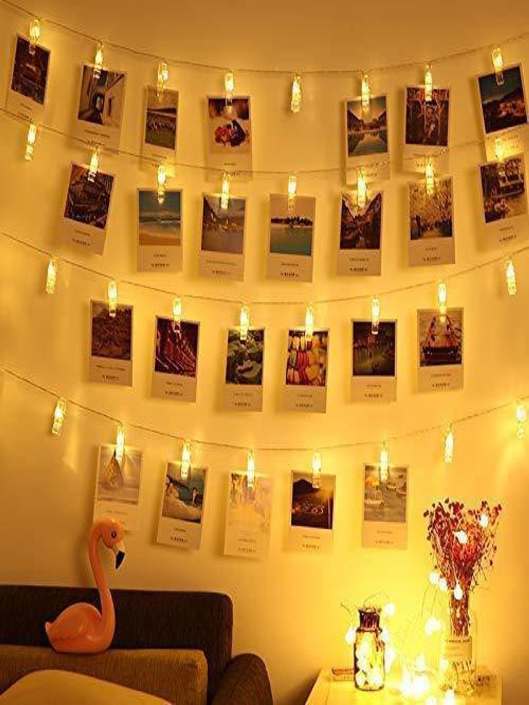 SPARK WORLD Yellow Photo Clip LED String Lights