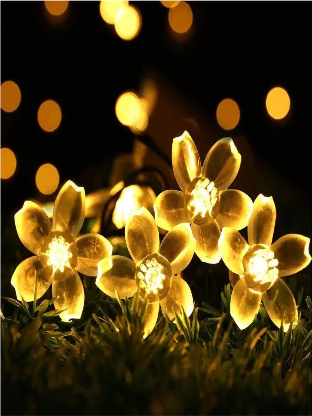 SPARK WORLD Yellow 16 Flower LED String Lights