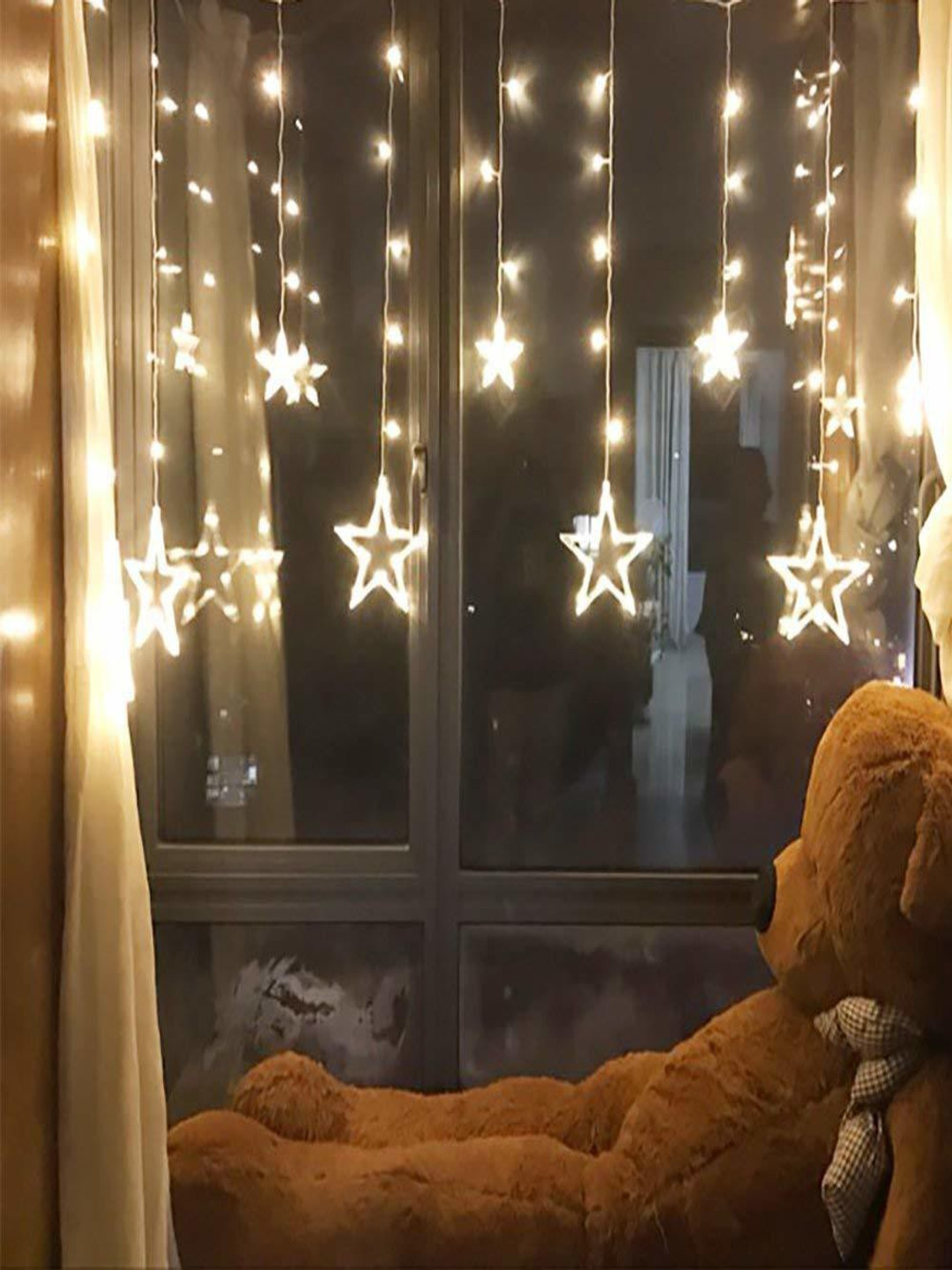 SPARK WORLD White Star Shaped String Lights