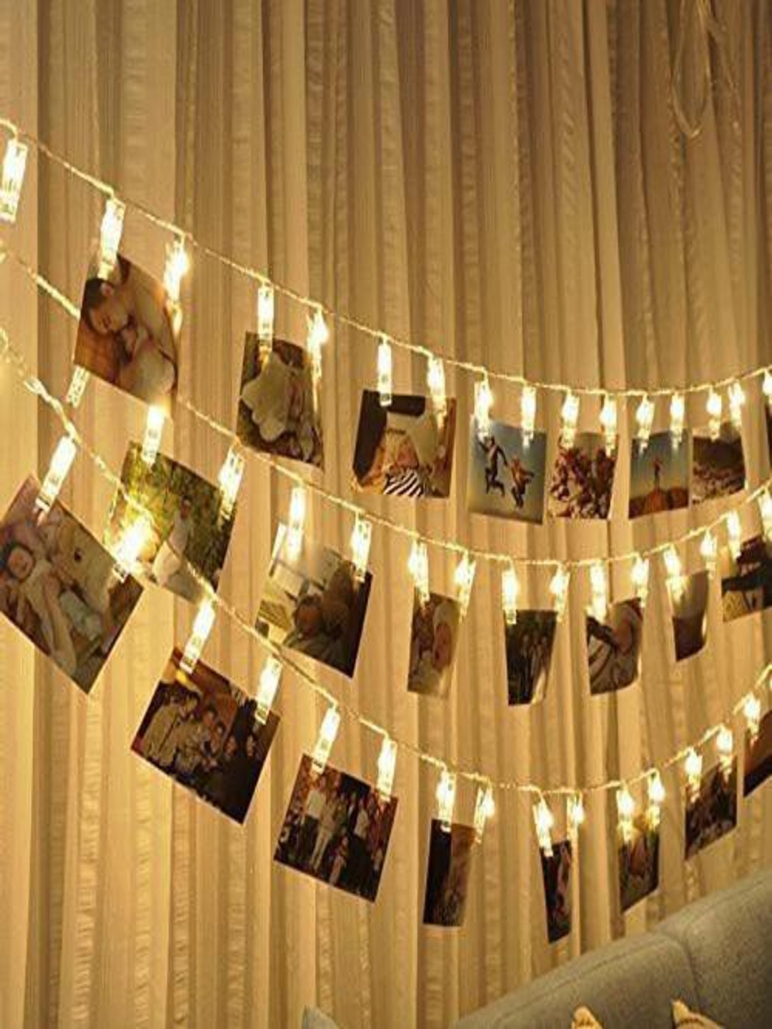 SPARK WORLD Yellow 10 Photo Clip  LED String Lights