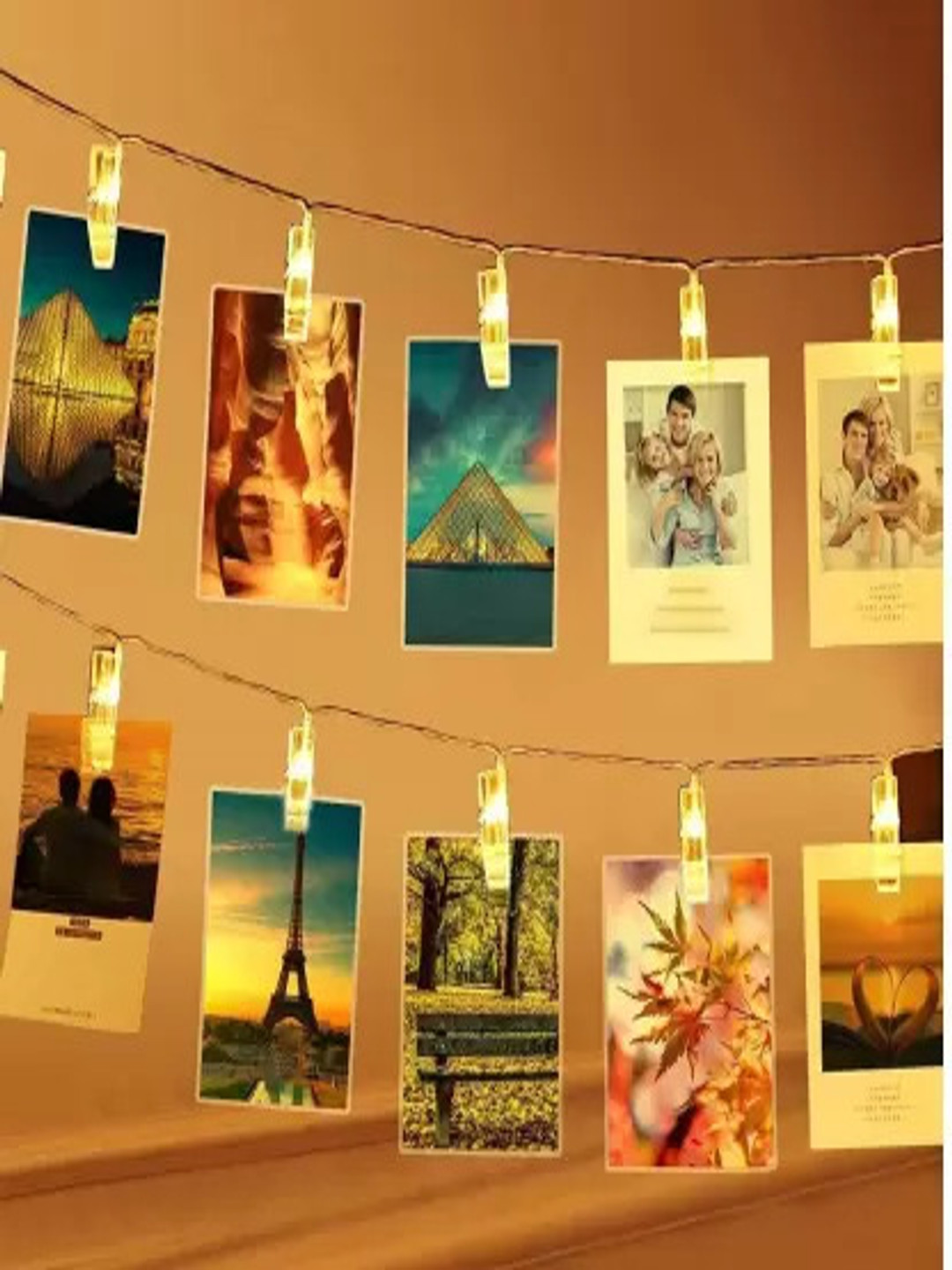 ENORMITY Yellow & White Heart Shape String Lights