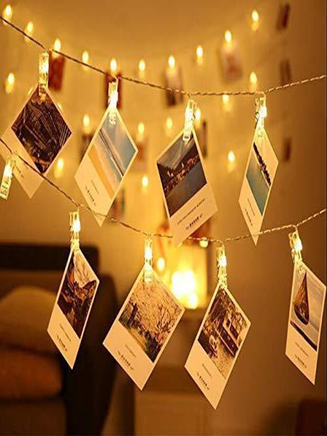 SPARK WORLD Adults Yellow Photo Clip String Lights