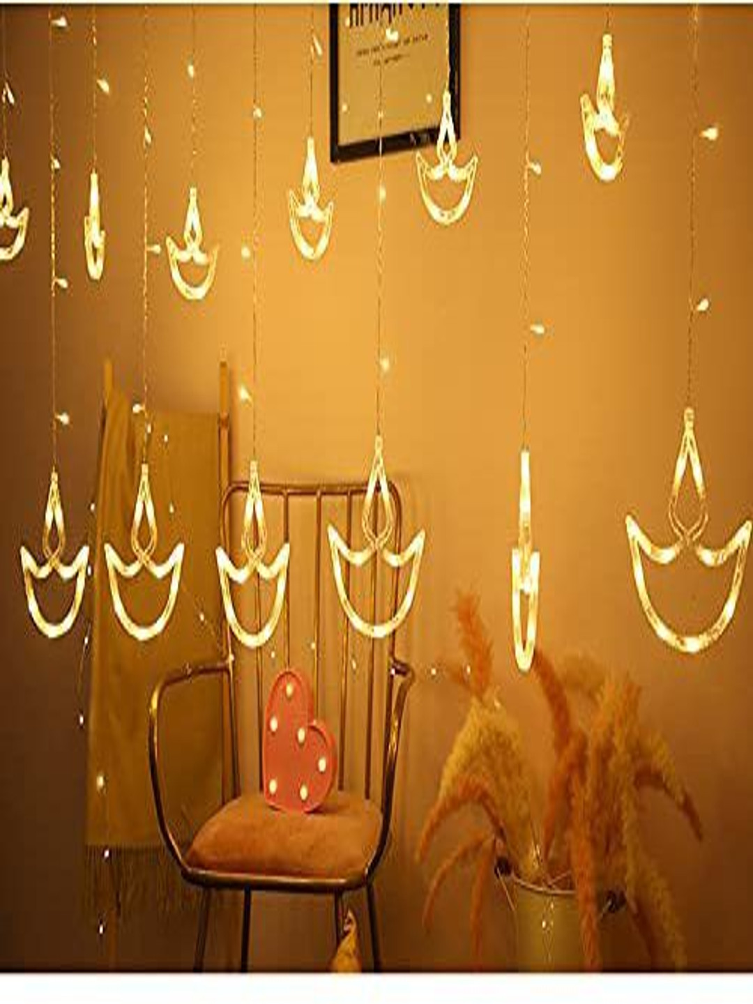 SPARK WORLD Yellow 12 Diya Shaped LED String Lights