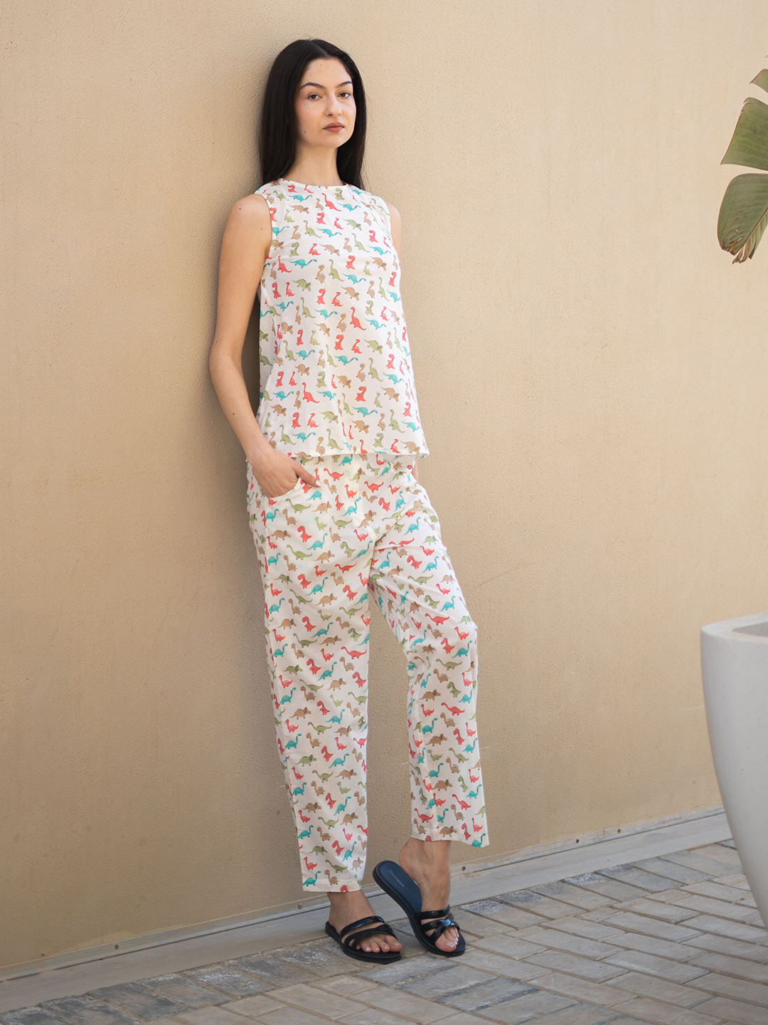 SANSKRUTIHOMES Women Printed Pure Cotton Night Suits