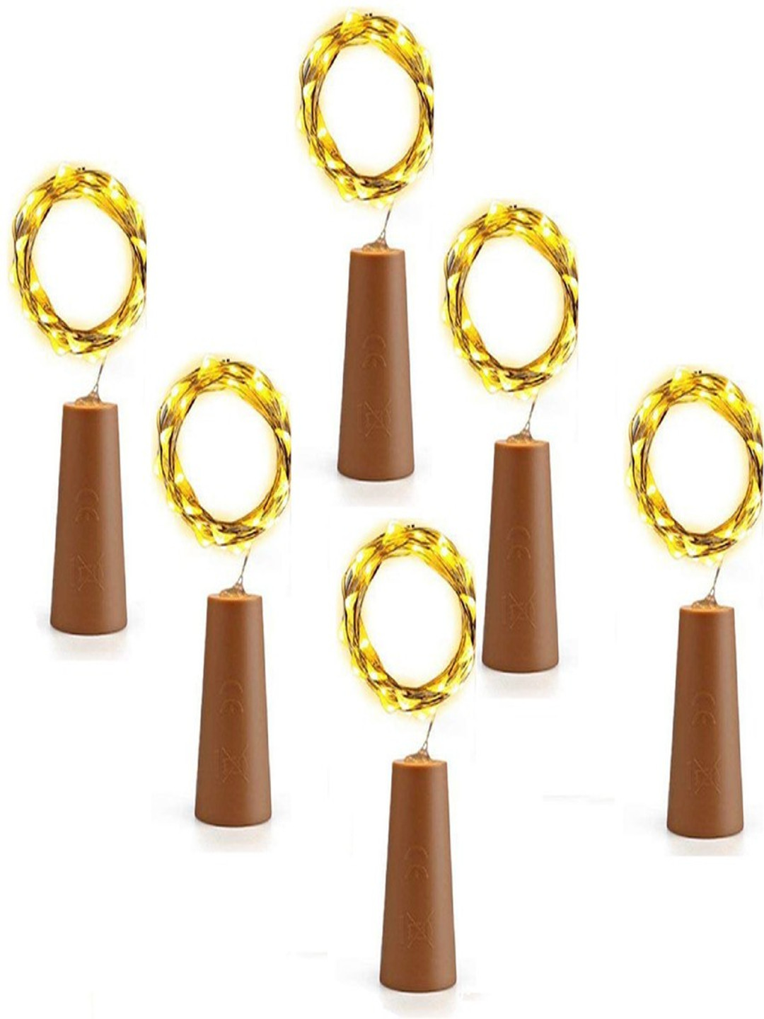 SPARK WORLD 1.98m Warm Yellow 10 LEDs Cylindrical Shape 6 Piece String Lights