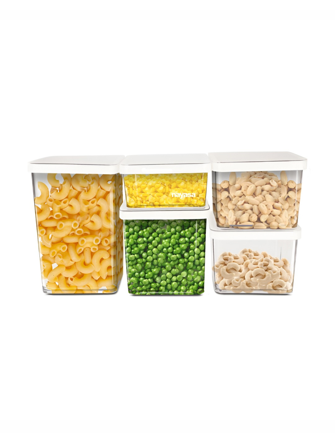 Nayasa Set Of 5 Transparent Storage Containers