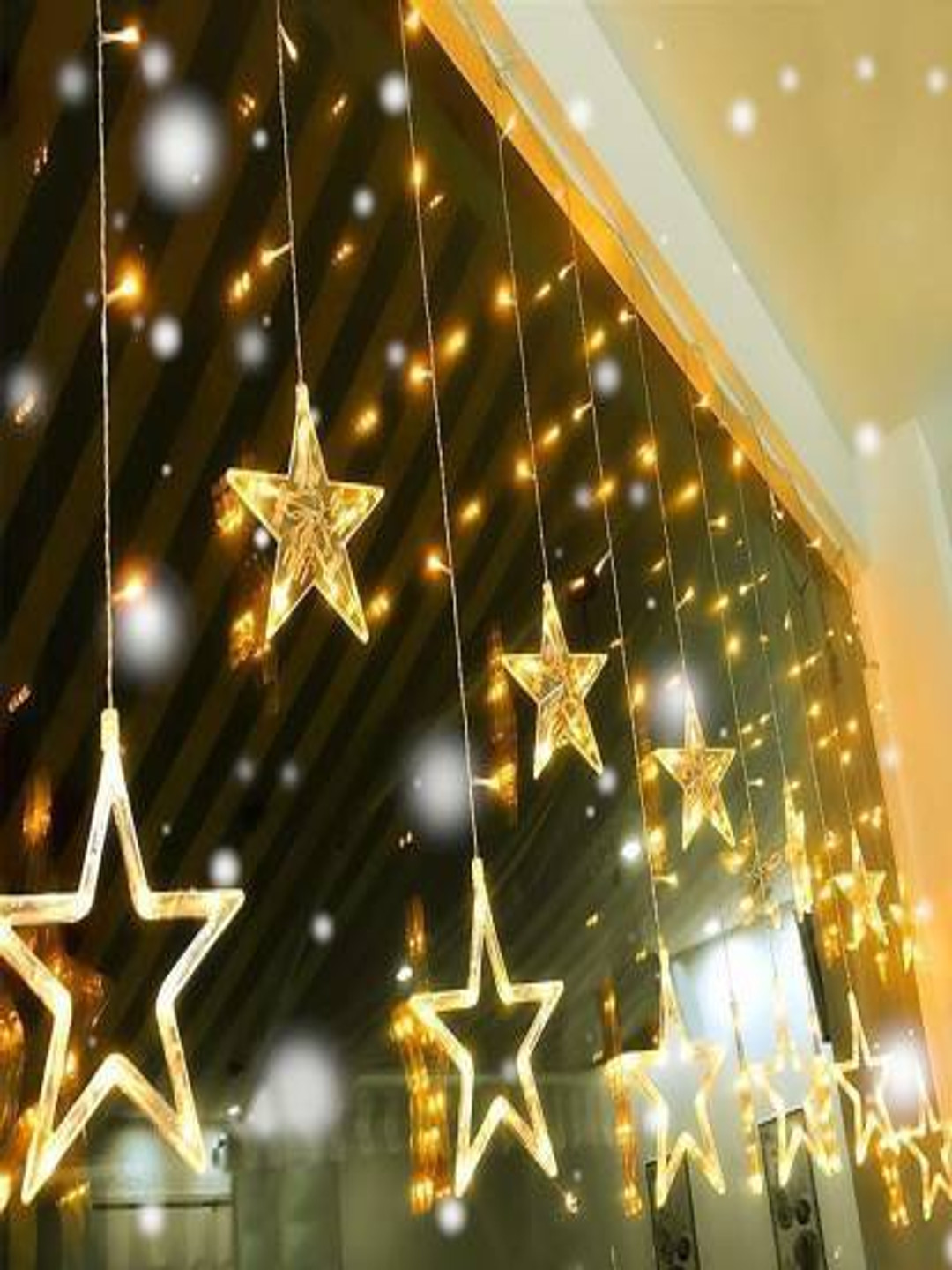 ENORMITY Gold Toned Star Shaped String Lights