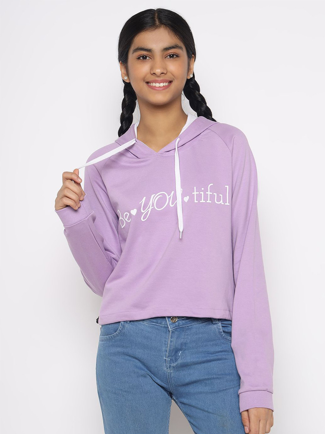 TotzTouch Girls Hooded Crop Sweatshirt