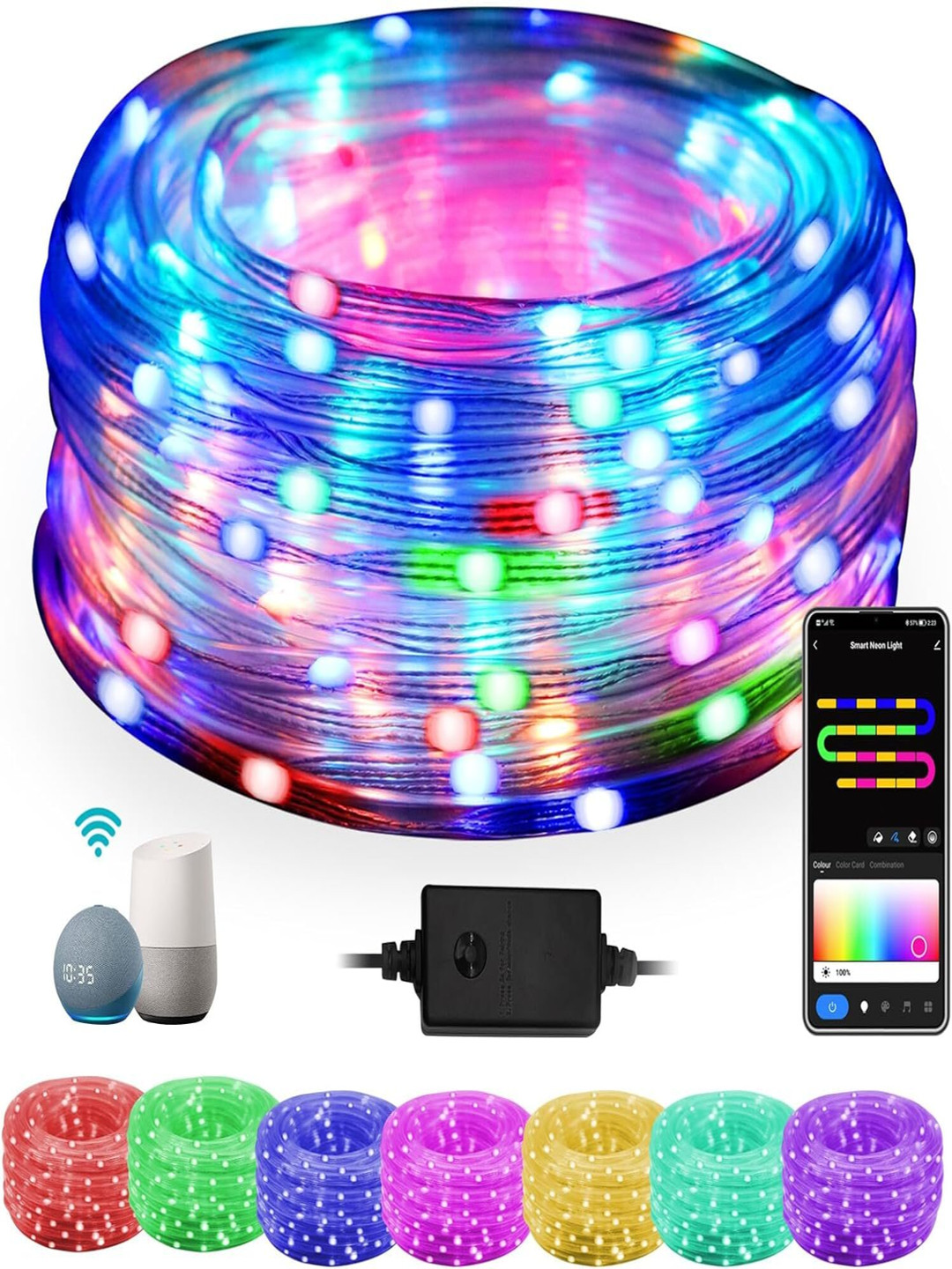 ENORMITY Blue & Green Rice Shape String Lights