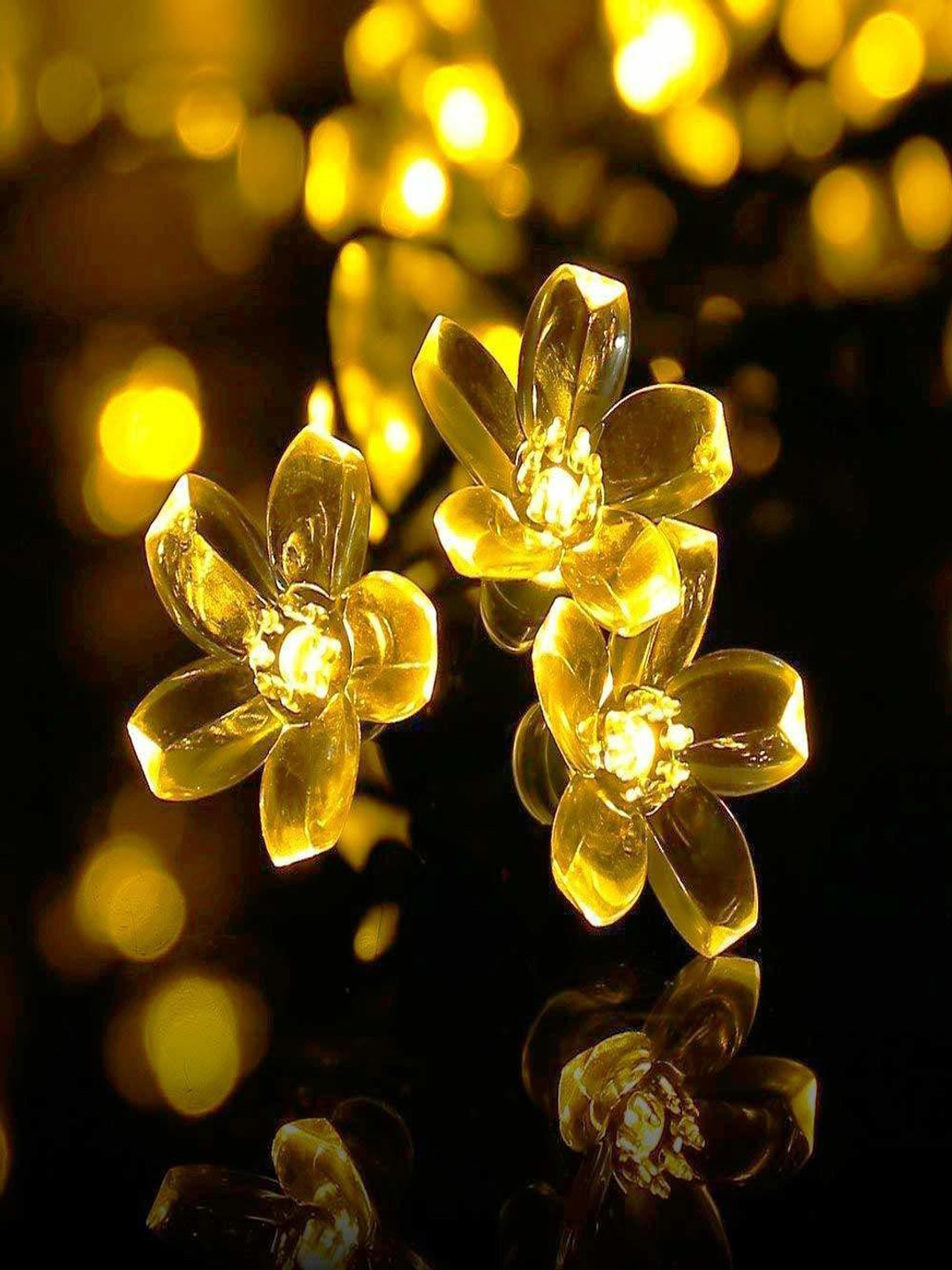 SPARK WORLD Yellow Flower Bulb String Lights