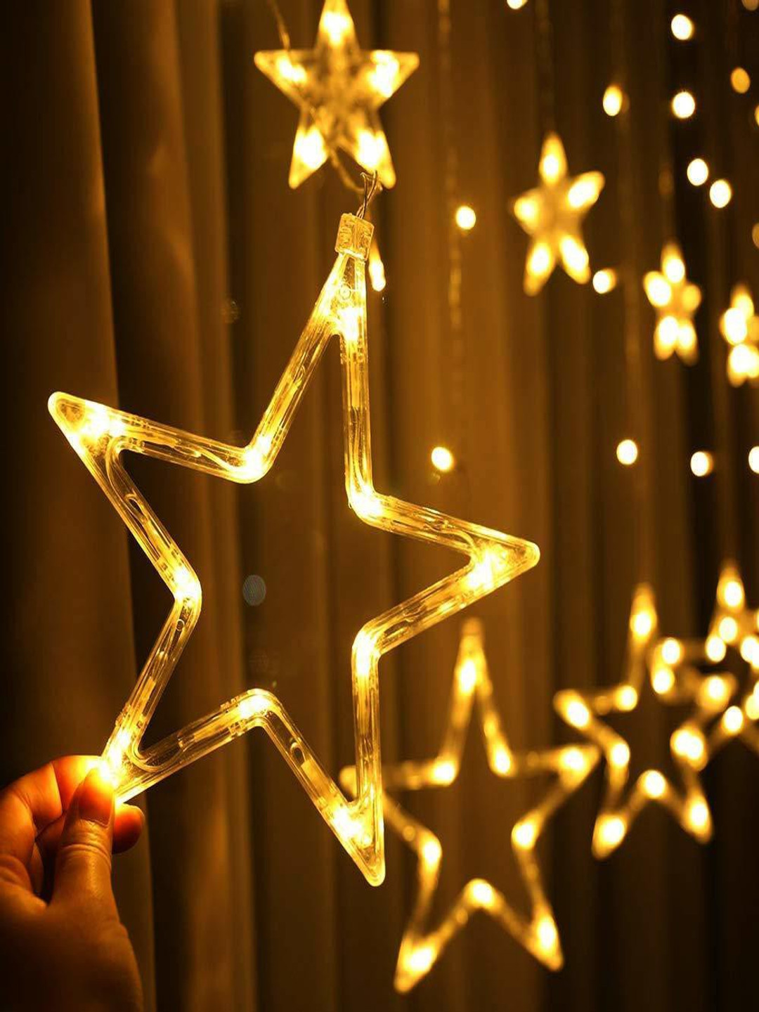 SPARK WORLD Star Shaped Yellow String Lights