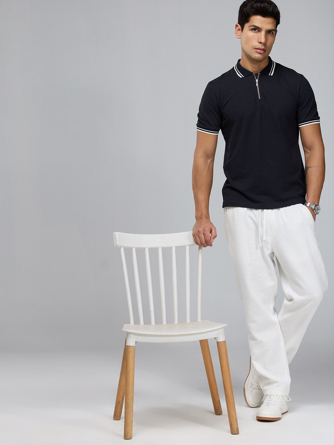 CAVA Cava Black Urban Zipper Polo