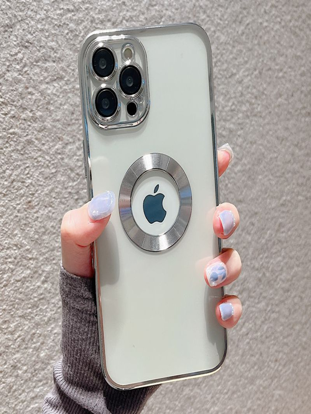 Luxury Kase Solid Transparent Plating Hole Logo iPhone 13 Pro Back Case