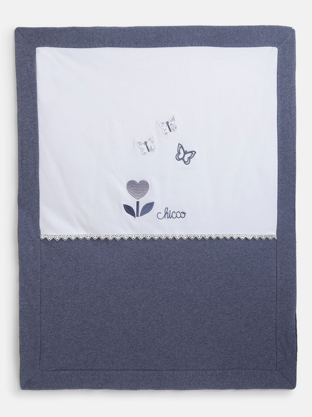 Chicco White & Grey Cartoon Characters Mild Winter Cotton 350 GSM Single Bed Pram