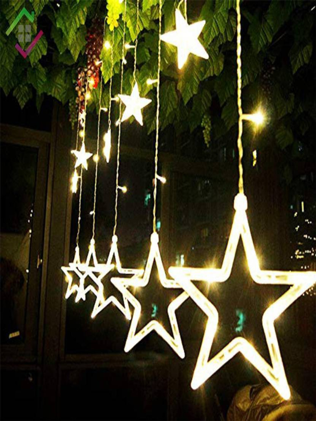 ENORMITY Yellow & White Water Proof Star Shaped String Lights