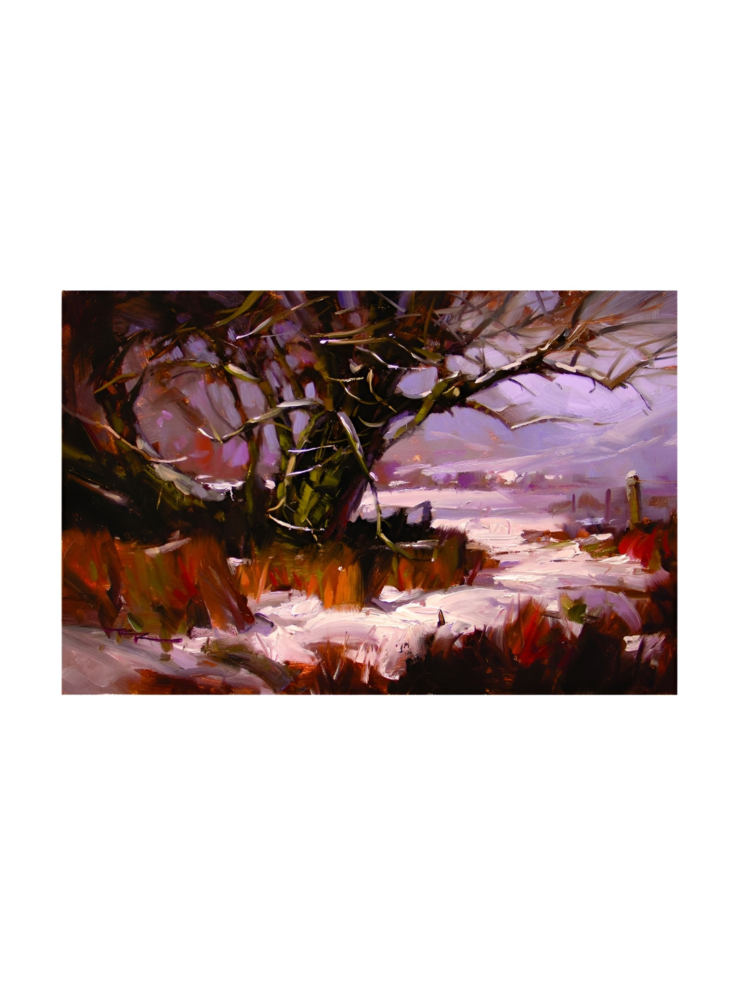 Inephos Purple Floral and Botanical Printed Beautiful Nature Modern Canvas Wall Art