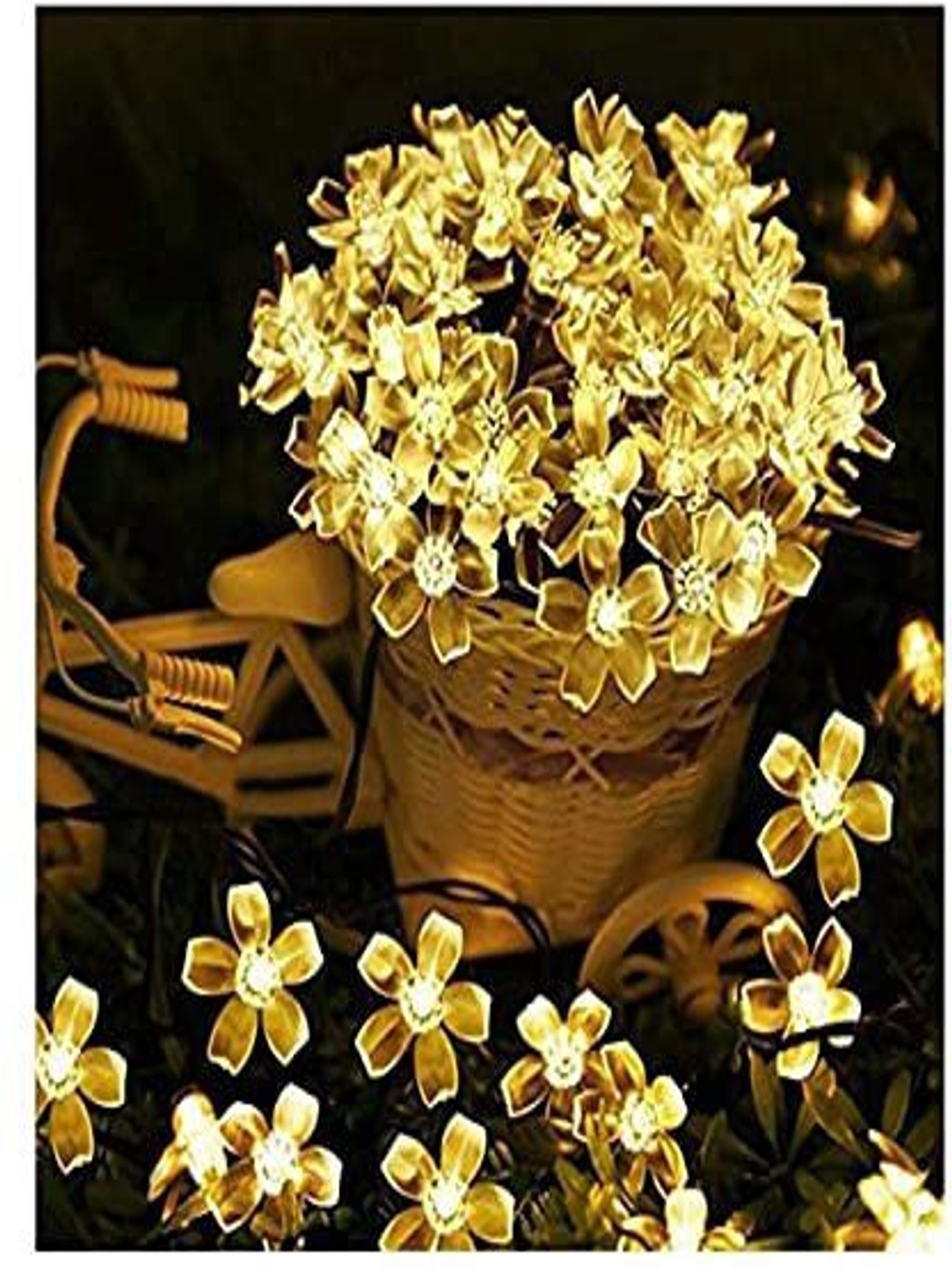 SPARK WORLD 16 White Flower LED String Lights