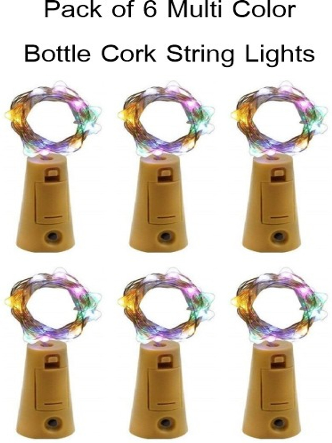 SPARK WORLD 6 PCs Blue & Green Cork LED String Lights