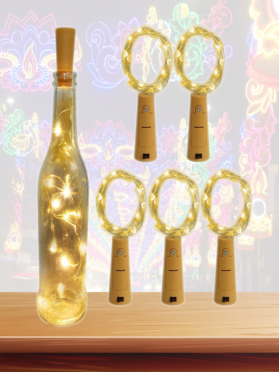 SPARK WORLD 1.98m Warm Yellow Rice Shape 5 Piece String Lights