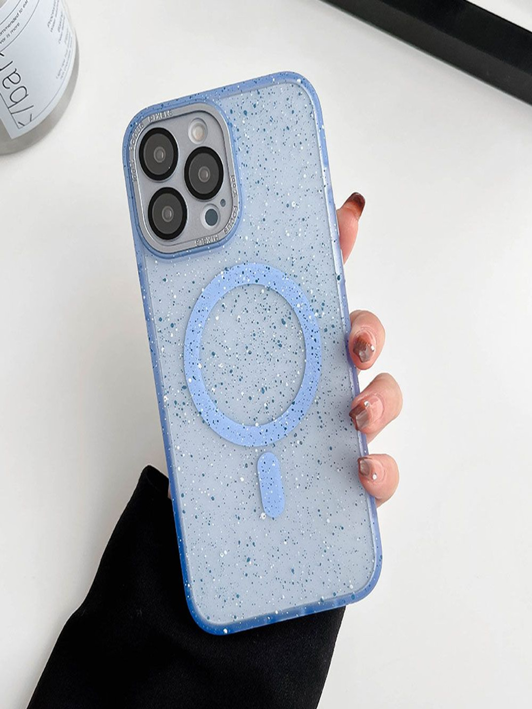 Luxury Kase LK098 Abstract Printed iPhone 14 Pro Anti-Splash Ink Dot Painting Back Case
