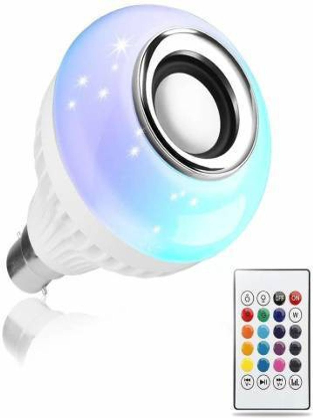 SPARK WORLD White Textured Bluetooth LED Bulb
