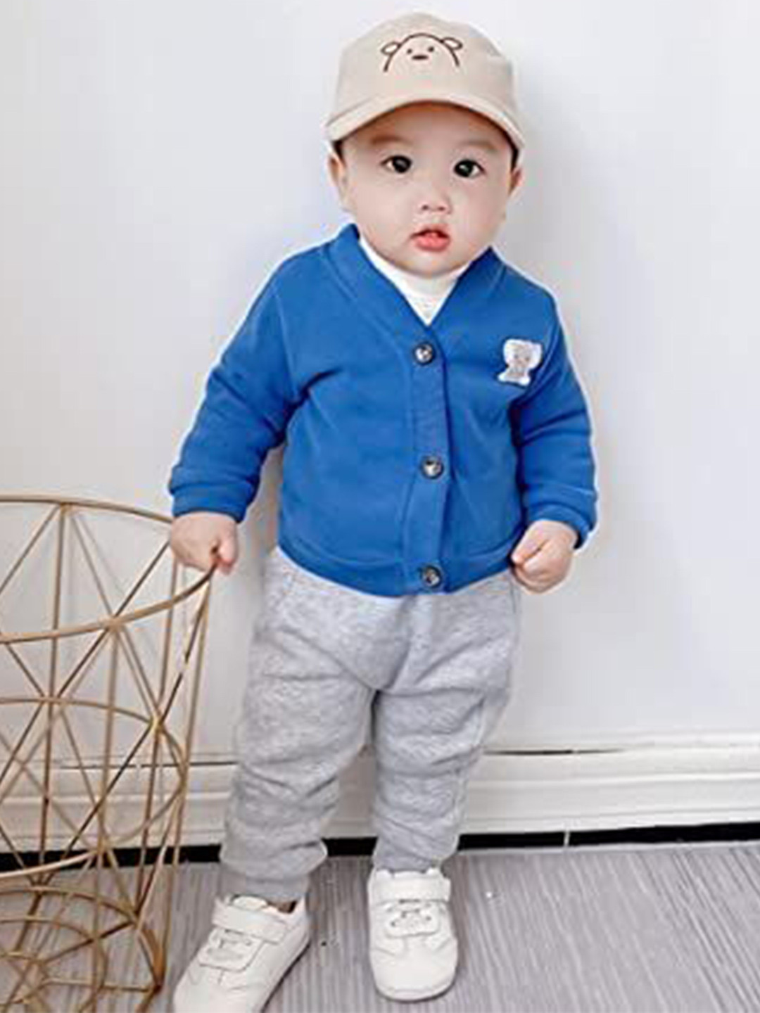 MOMISY Kids V-Neck Cotton Cardigan